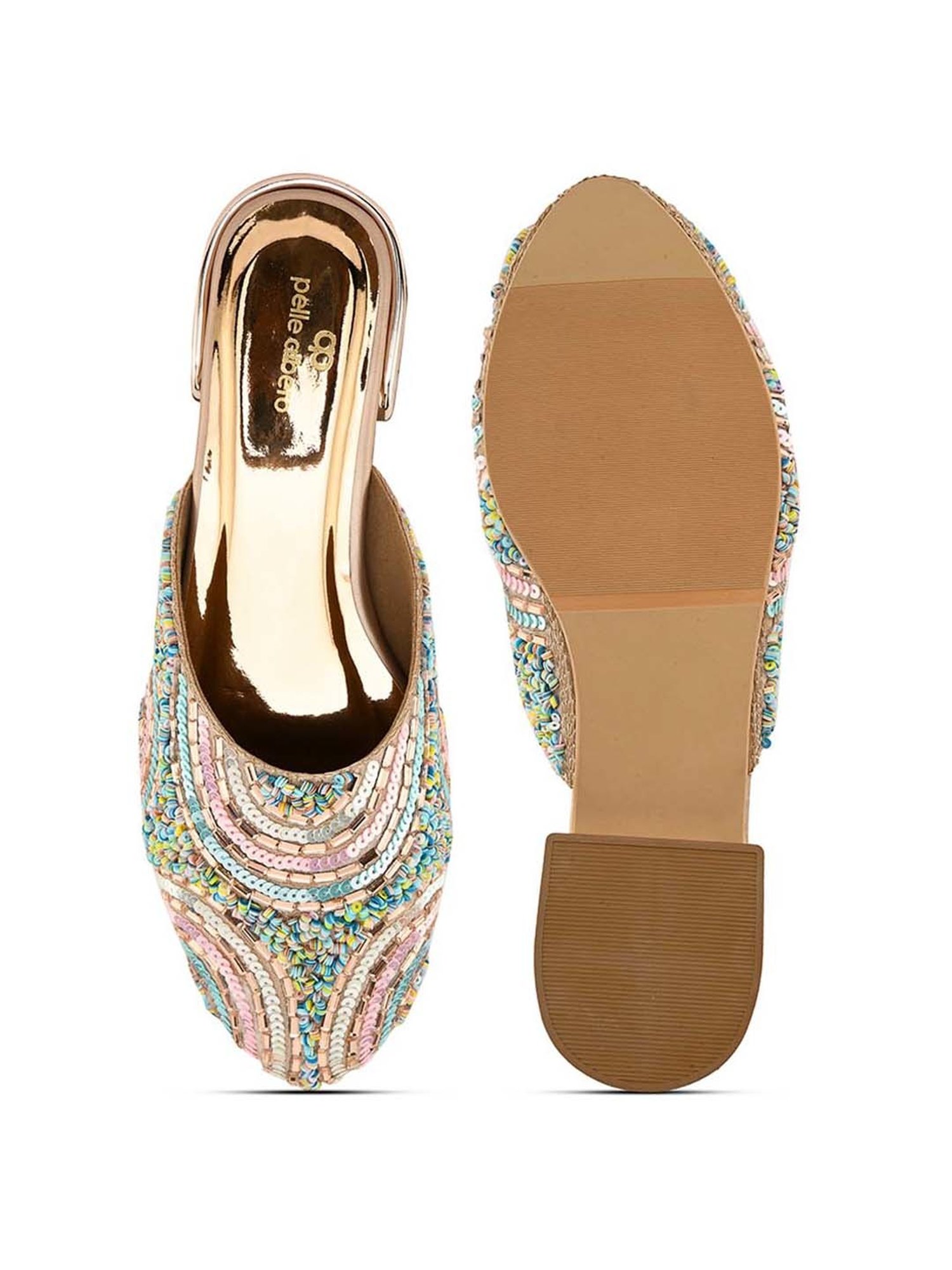 Pelle Albero Women's Rose Gold Mule Shoes