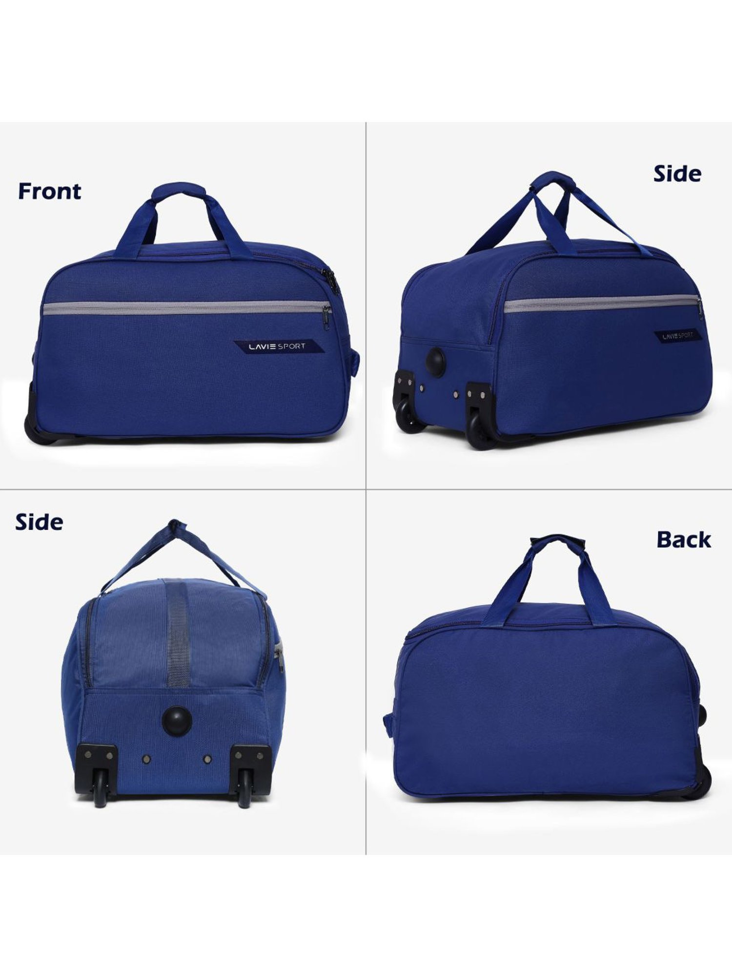 Lavie Sport Large Size 63 Cms Lino Wheel Duffle Bag | (Navy)