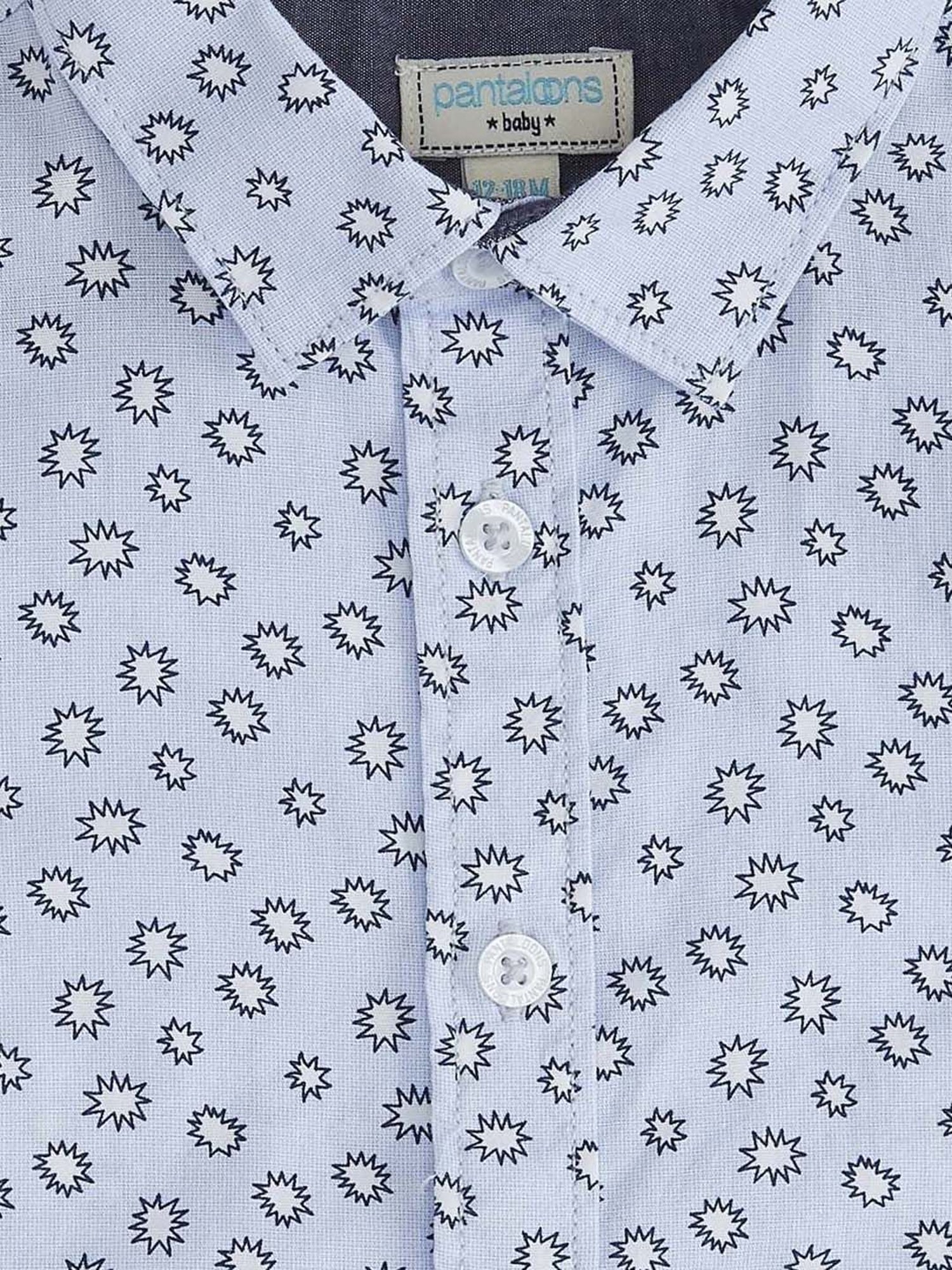 Pantaloons Baby White Cotton Printed Shirt