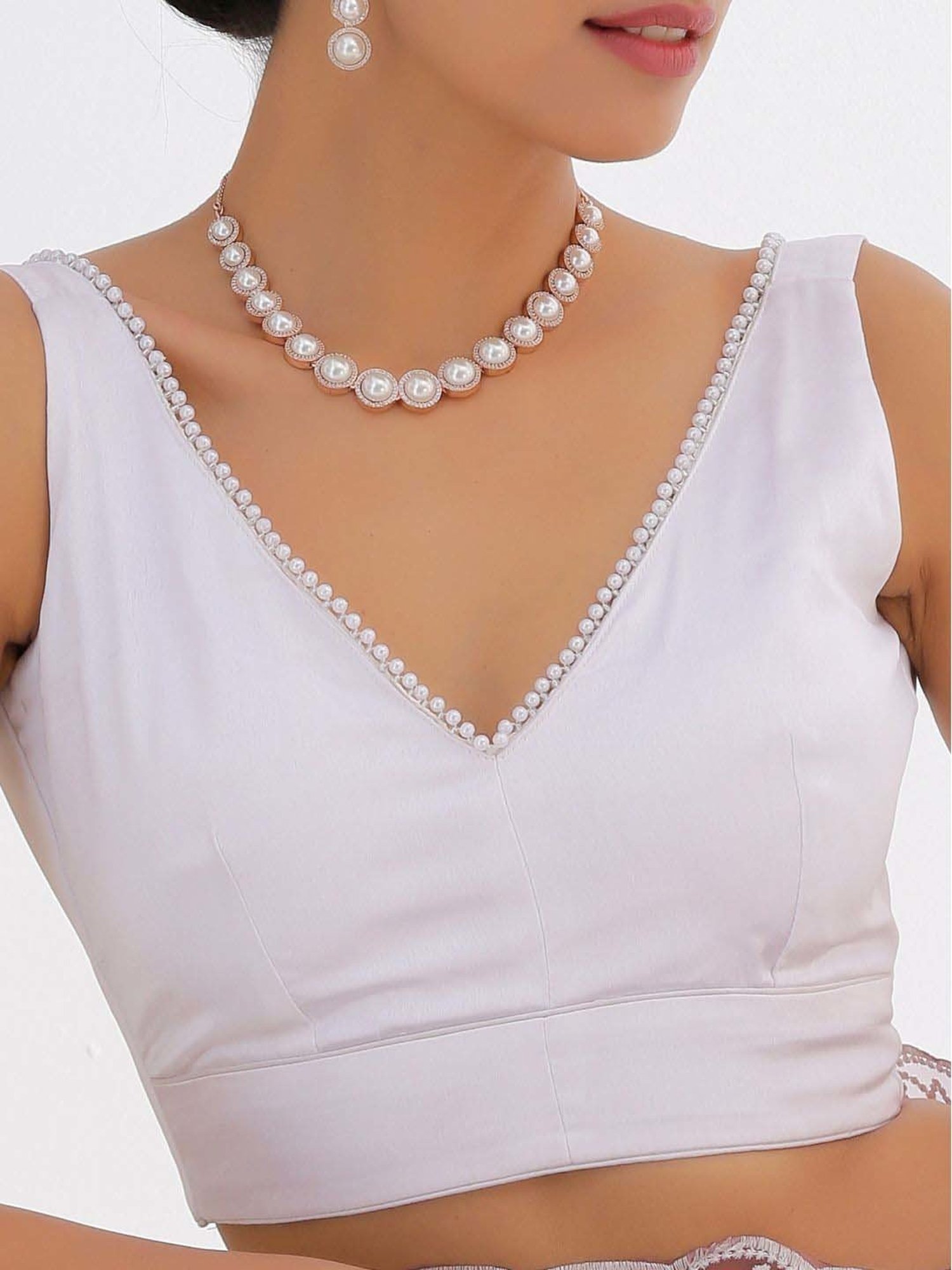 Swtantra White Plain Readymade Blouse