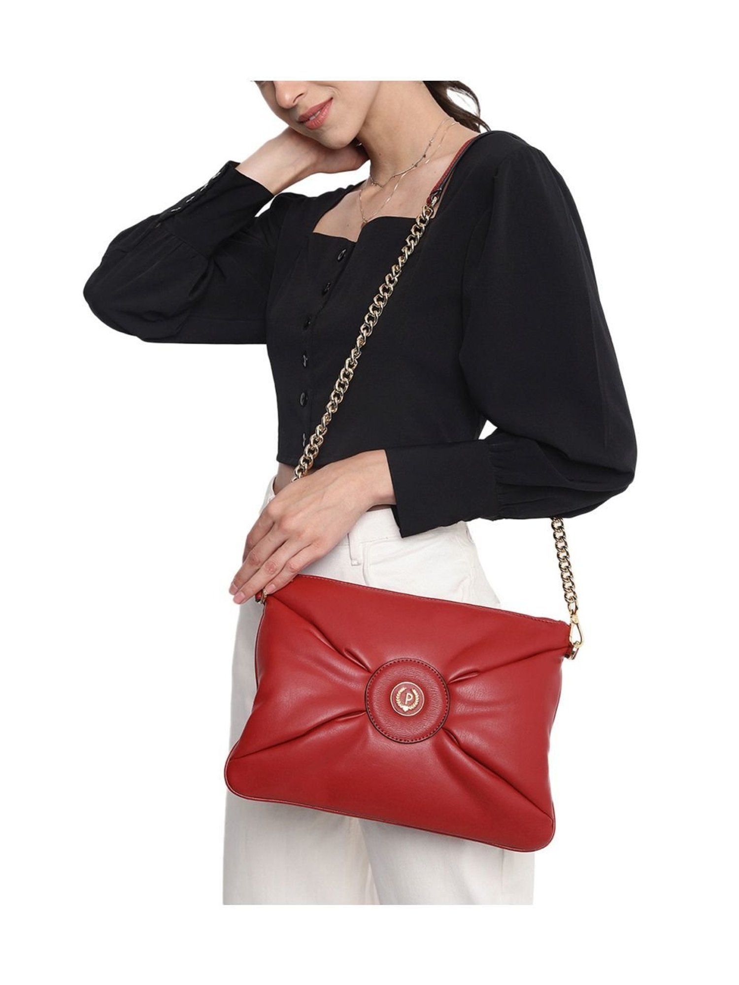 Pollini Red Large Cross Body Bag