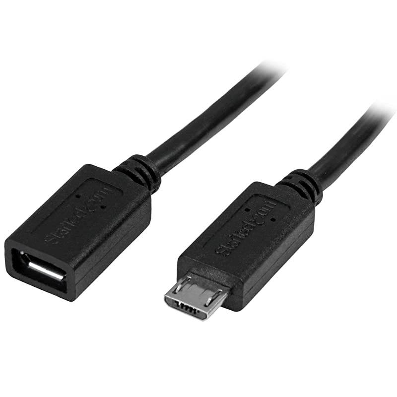 com 05m 20in MicroUSB Extension Cable MF Micro USB Male to Micro USB Female Cable USBUBEXT50CM