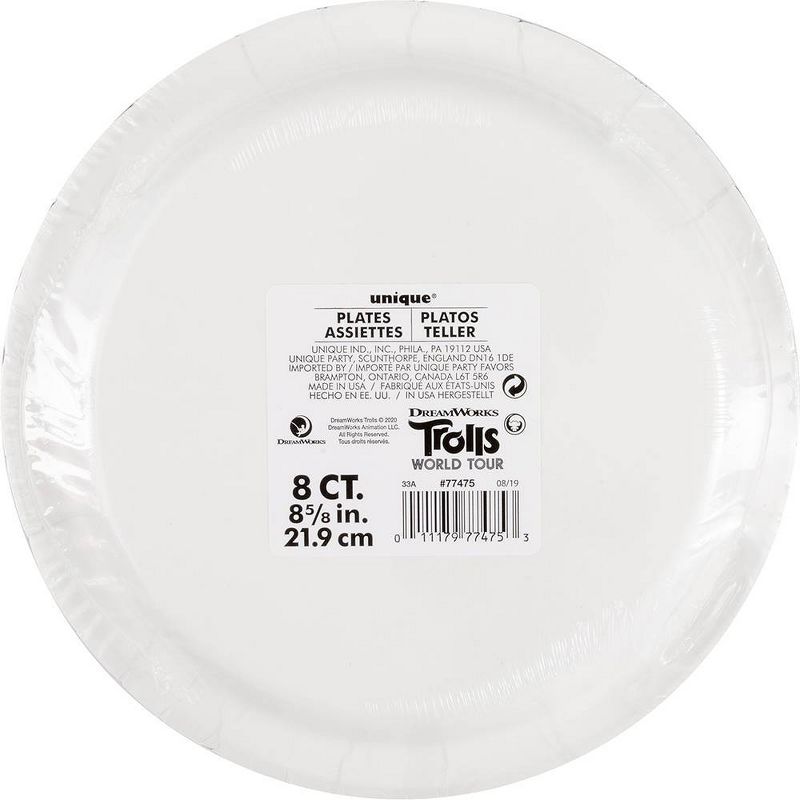 Trolls 9" 8ct Party Plates