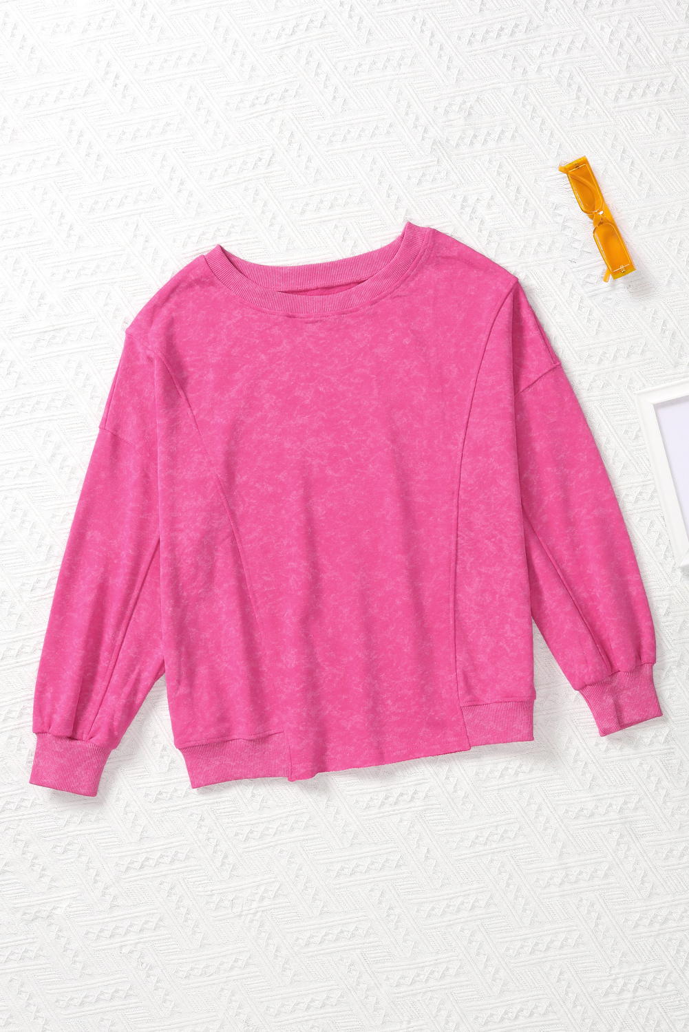 Pink Sequins Candy Cane Round Neck Sweatshirt