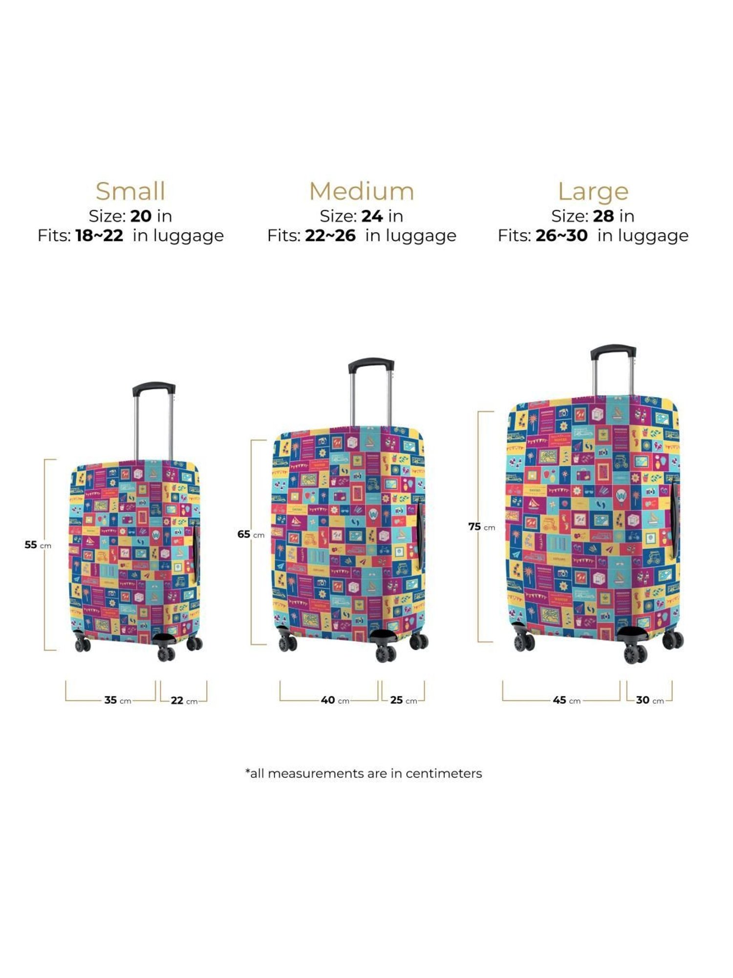 Nasher Miles Polyester 75 cm (28 Inch) Large Protective Luggage Cover - Wanderskye Design
