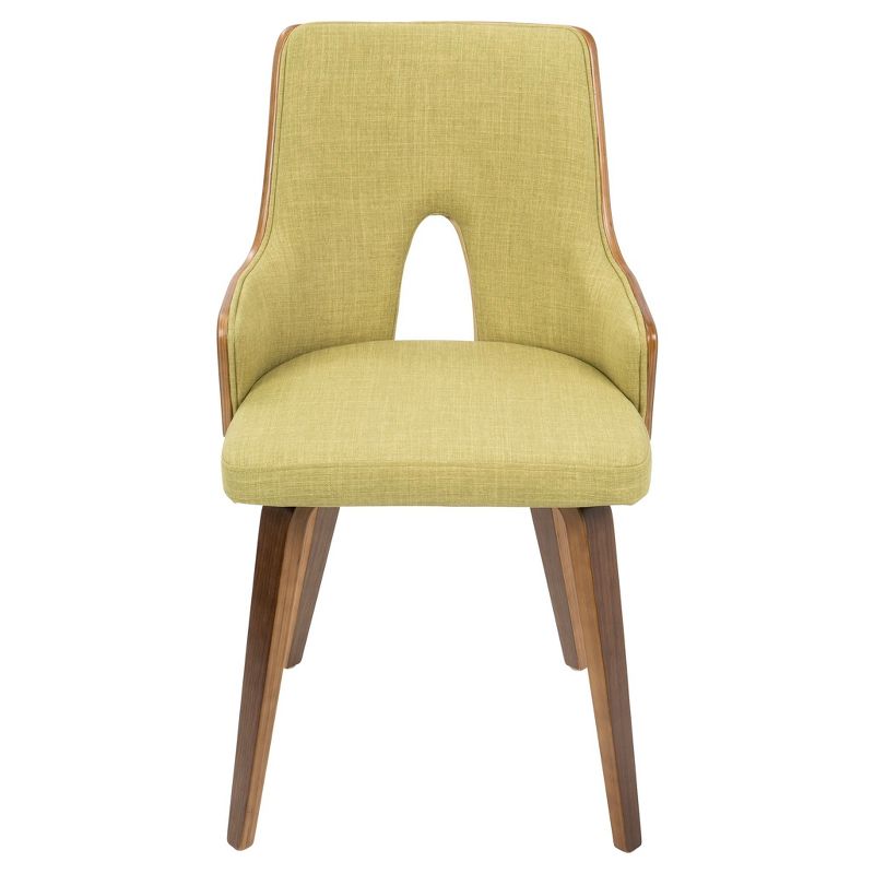 Set of 2 Stella Mid - Century Modern Padded Chair Green - Lumisource