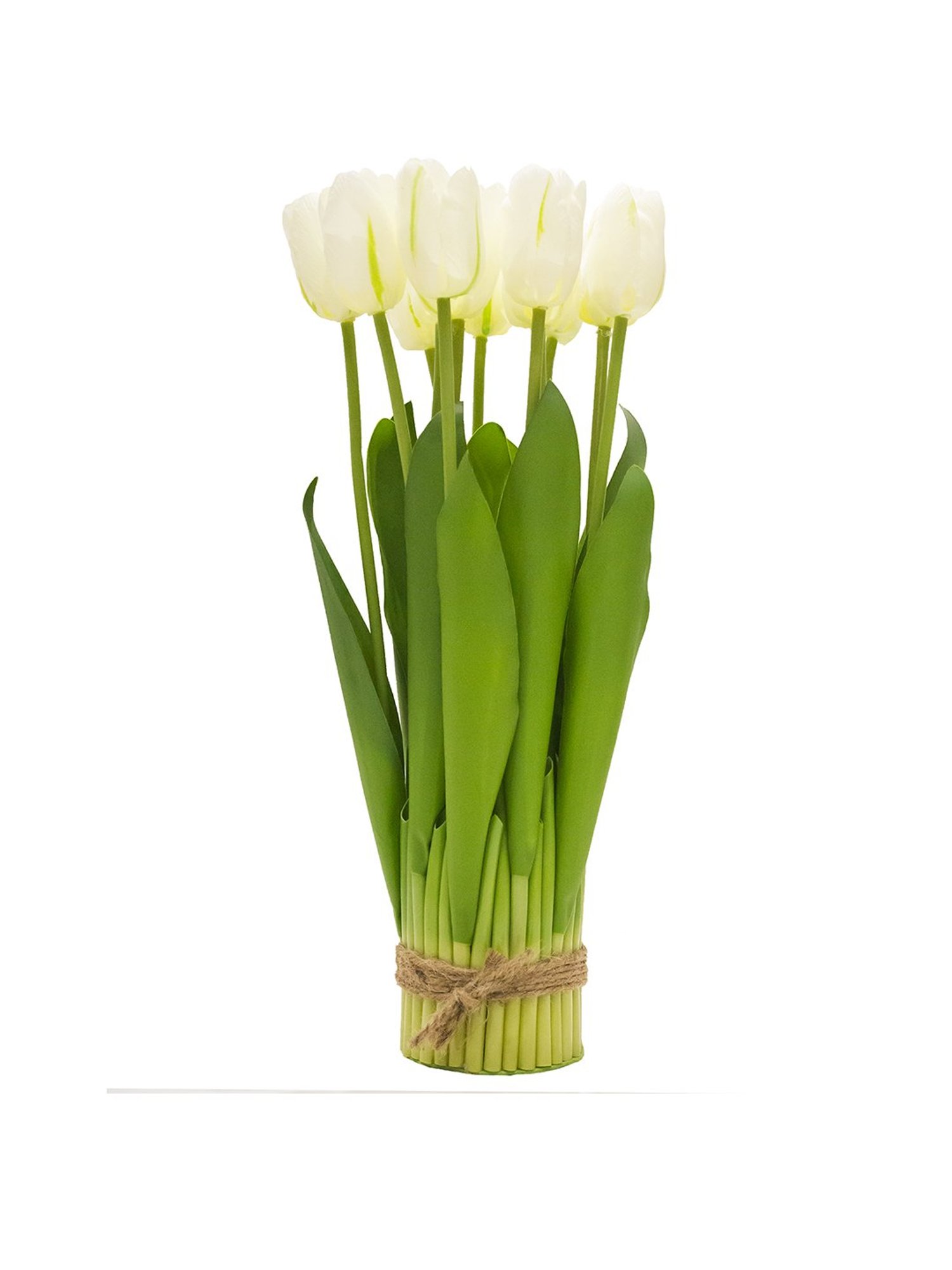 Amflix White Artificial Tulip Flowers Bunch