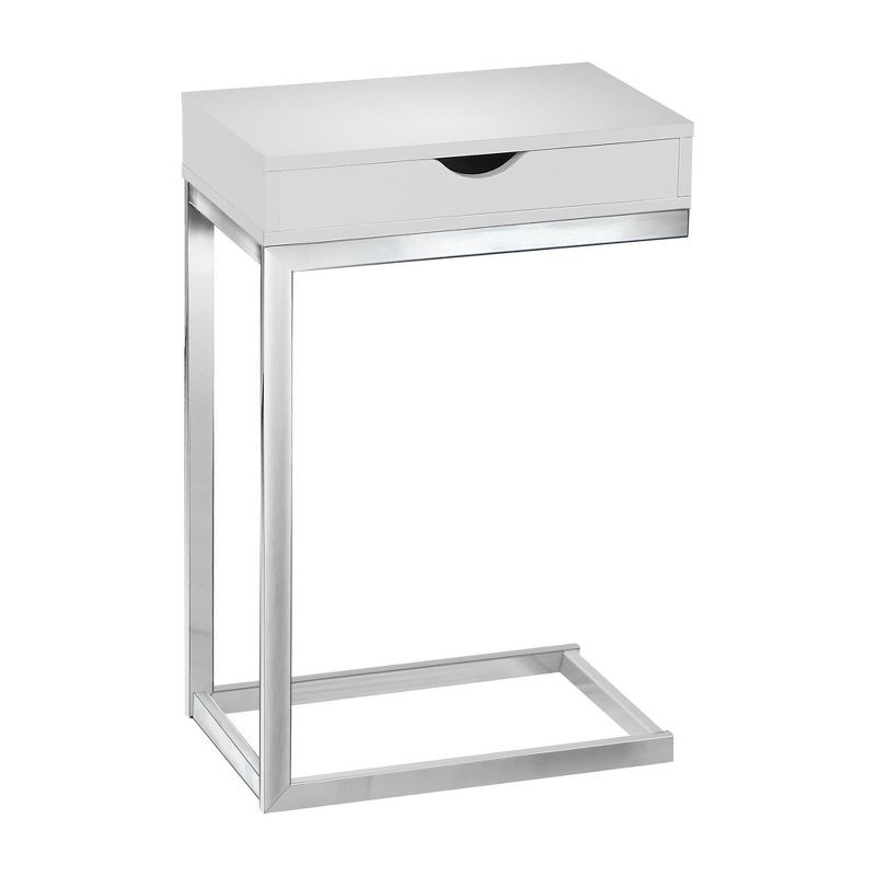Monarch Specialties Contemporary End Table & Accent End Table, Glossy White