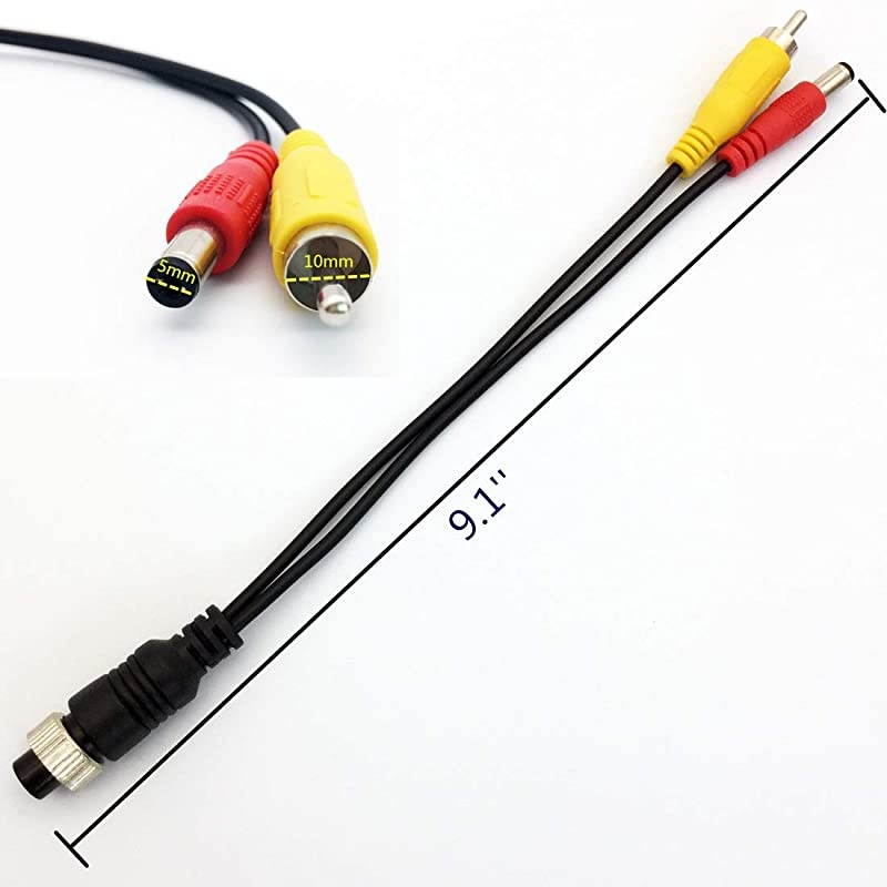 pcs Pack M1Adapter 4 Pin Female Aviation Plug to RCA AV + DC Male Extension Cable for Car Camera