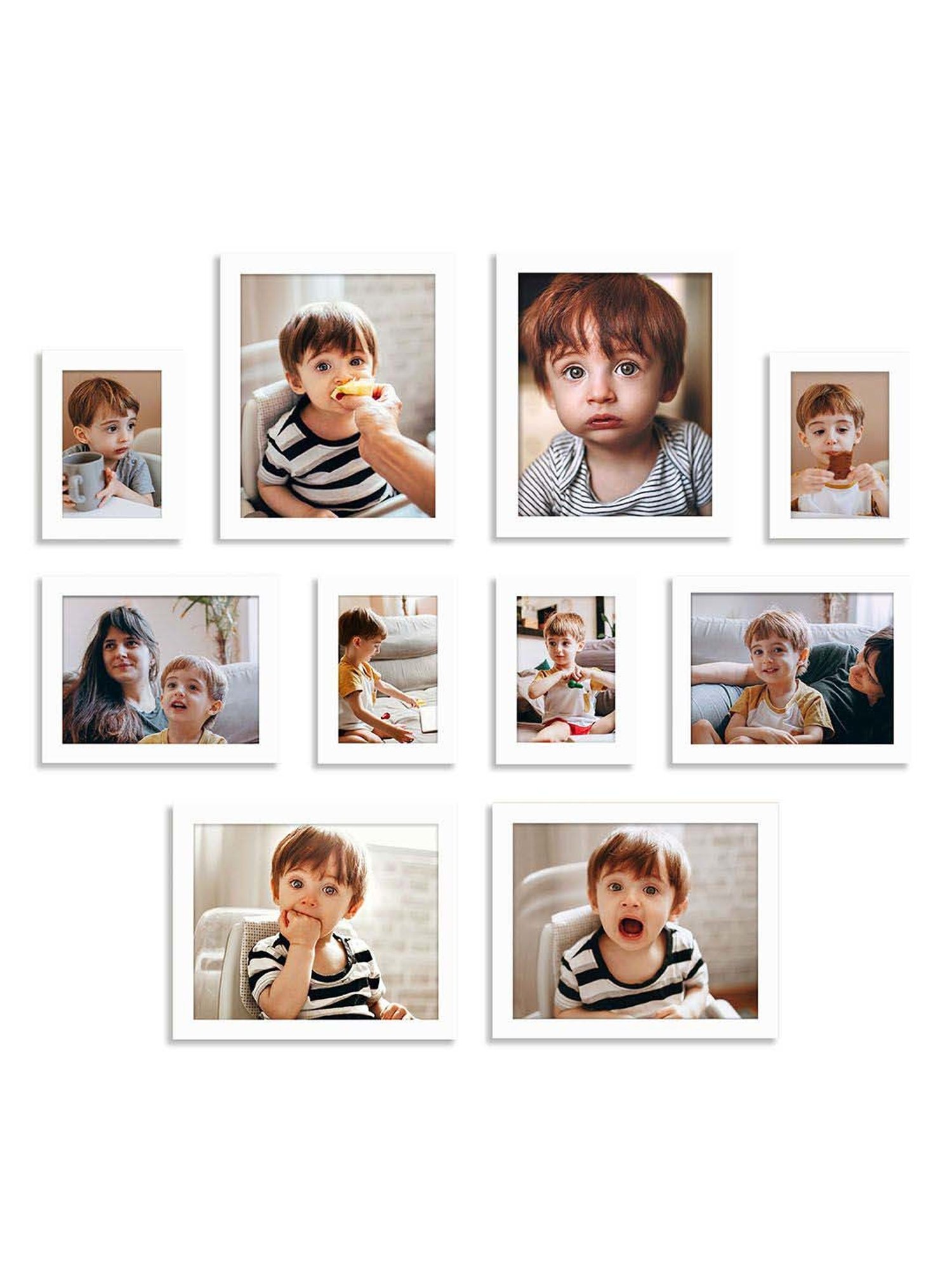 Art Street White Synthetic Country Side Wall Photo Frame - Set of 10