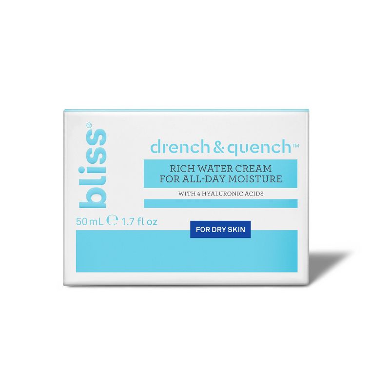bliss Drench & Quench For Dry Skin Rich Water Cream For All-Day Moisture - 1.7oz