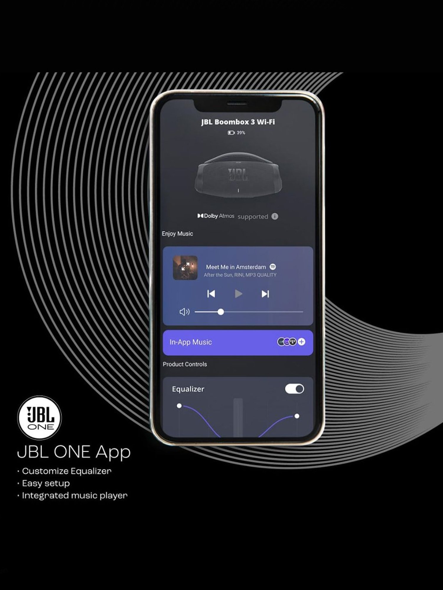 JBL Boombox 3 Wi-Fi, Wireless Portable Bluetooth Speaker with 24H Playtime, Deepest Bass (Black)