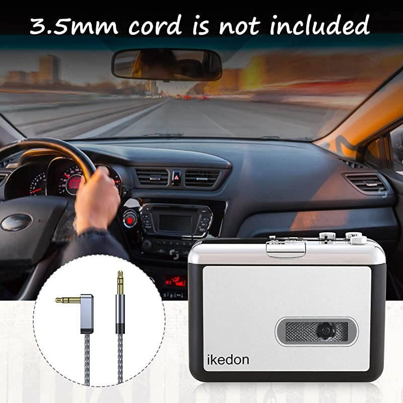 Cassette Player,  Walkman Cassette Player Captures MP3 Audio Music Via USB, Tape Player with Headphones for Laptop & PC