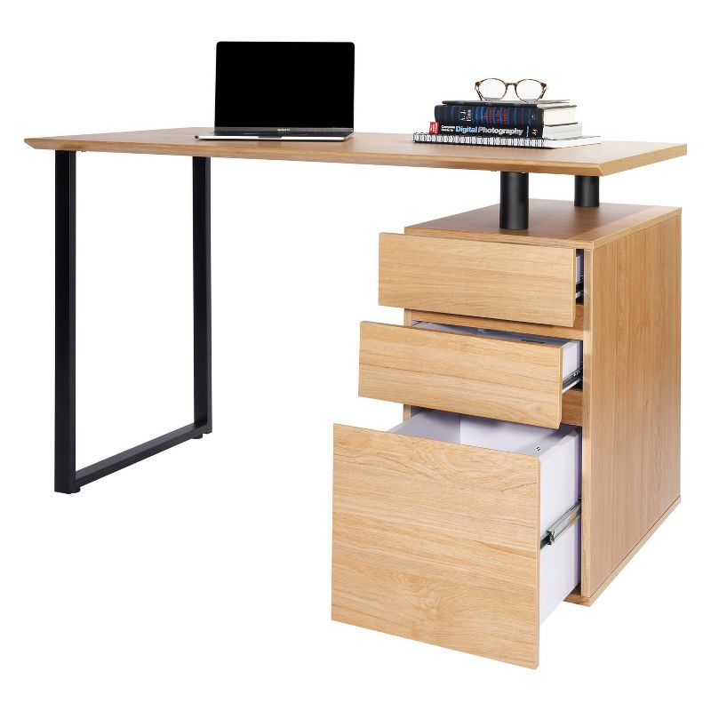 Computer Desk with Storage and File Cabinet Wood - Techni Mobili