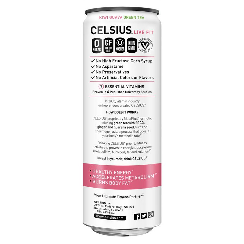 Celsius Sparkling Kiwi Guava Energy Drink - 12 fl oz Can