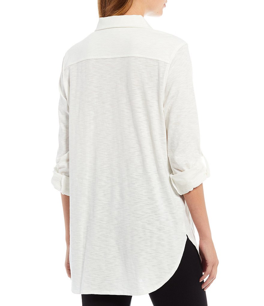 Calessa Floral Embroidered Round Neck Short Sleeve Tunic