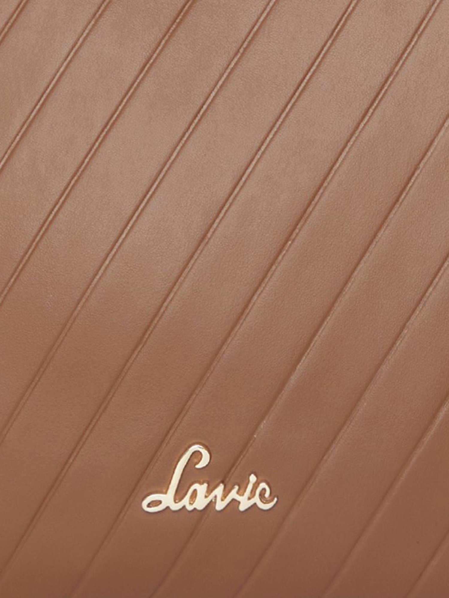 Lavie Embomnia Tan Synthetic Textured Handbag