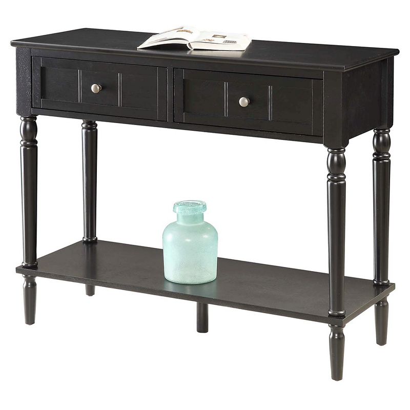 French Country Two Drawer Hall Table Black - Breighton Home