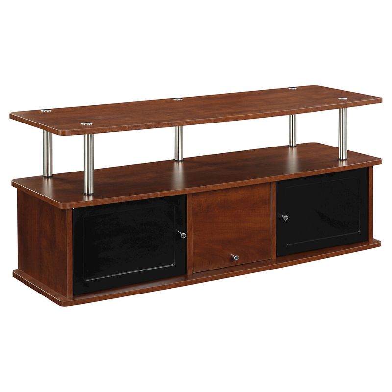 TV Stand with 3 Cabinets Cherry - Breighton Home