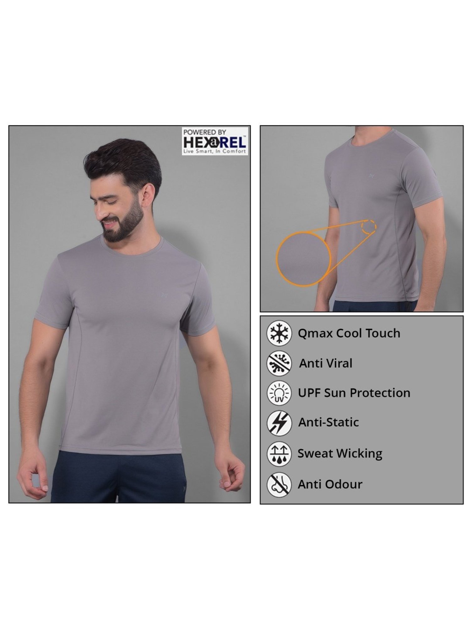 Force NXT Multicolored Regular Fit Sports T-Shirt - Pack Of 3