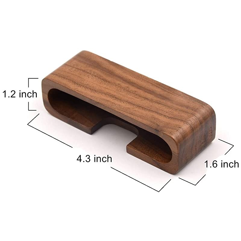 3Pack Walnut Wood Business Card Holder for Desk Wooden Business Card Organizer Case Stand