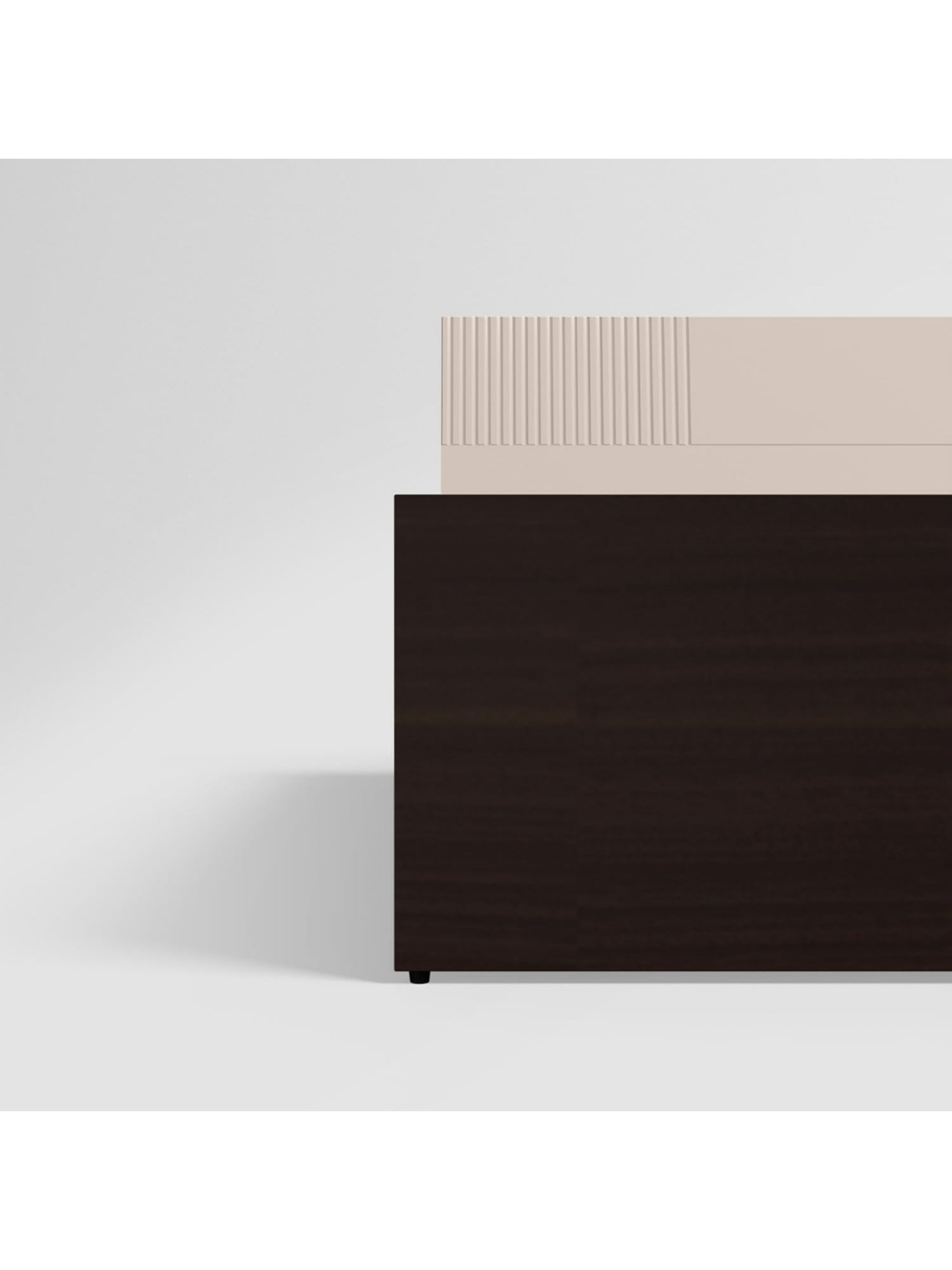 Godrej Interio Flutes Morf Cream Engineered Wood Queen Size Bed with Motorized Storage