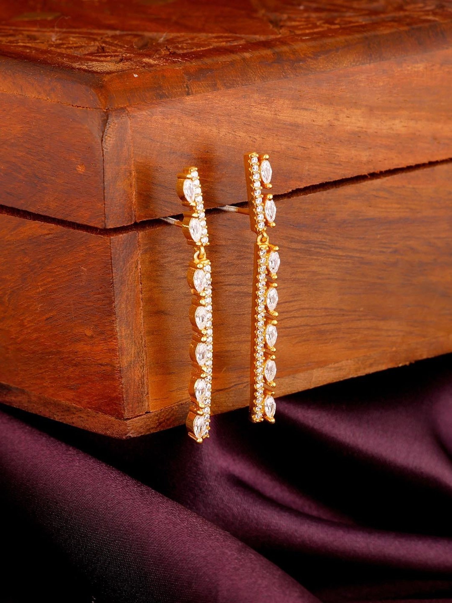 GIVA 92.5 Sterling Silver Zircon Straight Dangler for Women