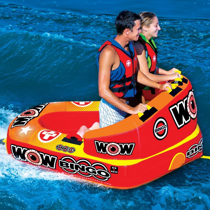 Wow Bingo 2 Inflatable 2 Person Seating Ride Cockpit Towable Water Sports Tube