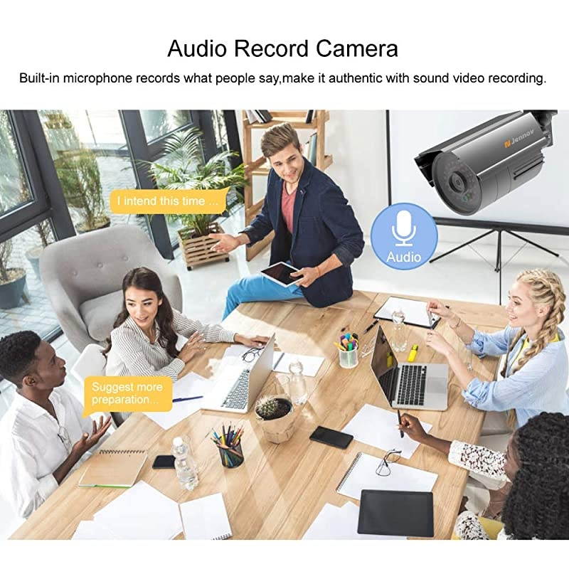 CCTV Security Camera System,  8CH H.264+ Home Surveillance Security DVR Kit with 1TB HDD, 4PCS 5MP Outdoor Bullet Cameras Waterproof,Audio Recording,Email Alert,24/7 Home Business Monitoring