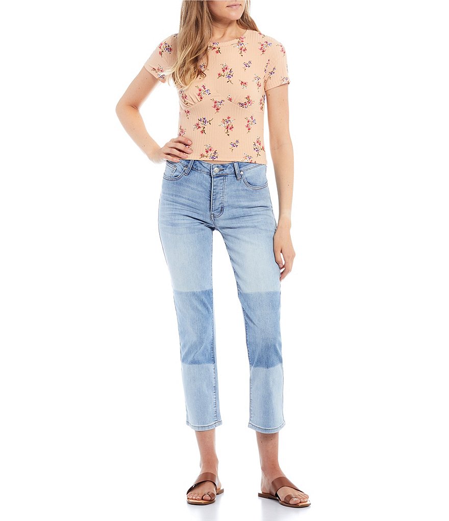 June & Hudson Short Tie Sleeve Knit Tee