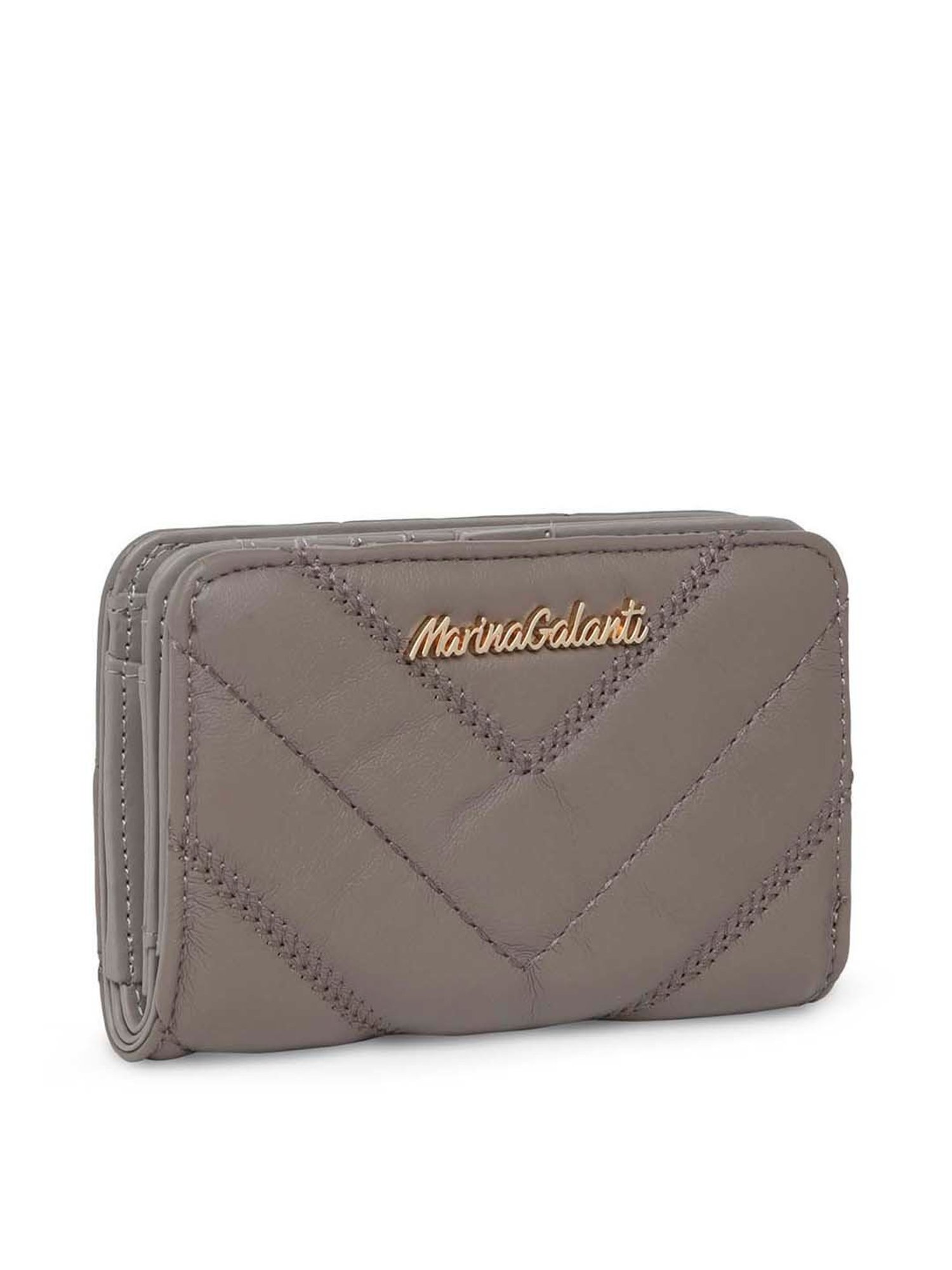 Marina Galanti Grey Textured Bi-Fold Wallet for Women