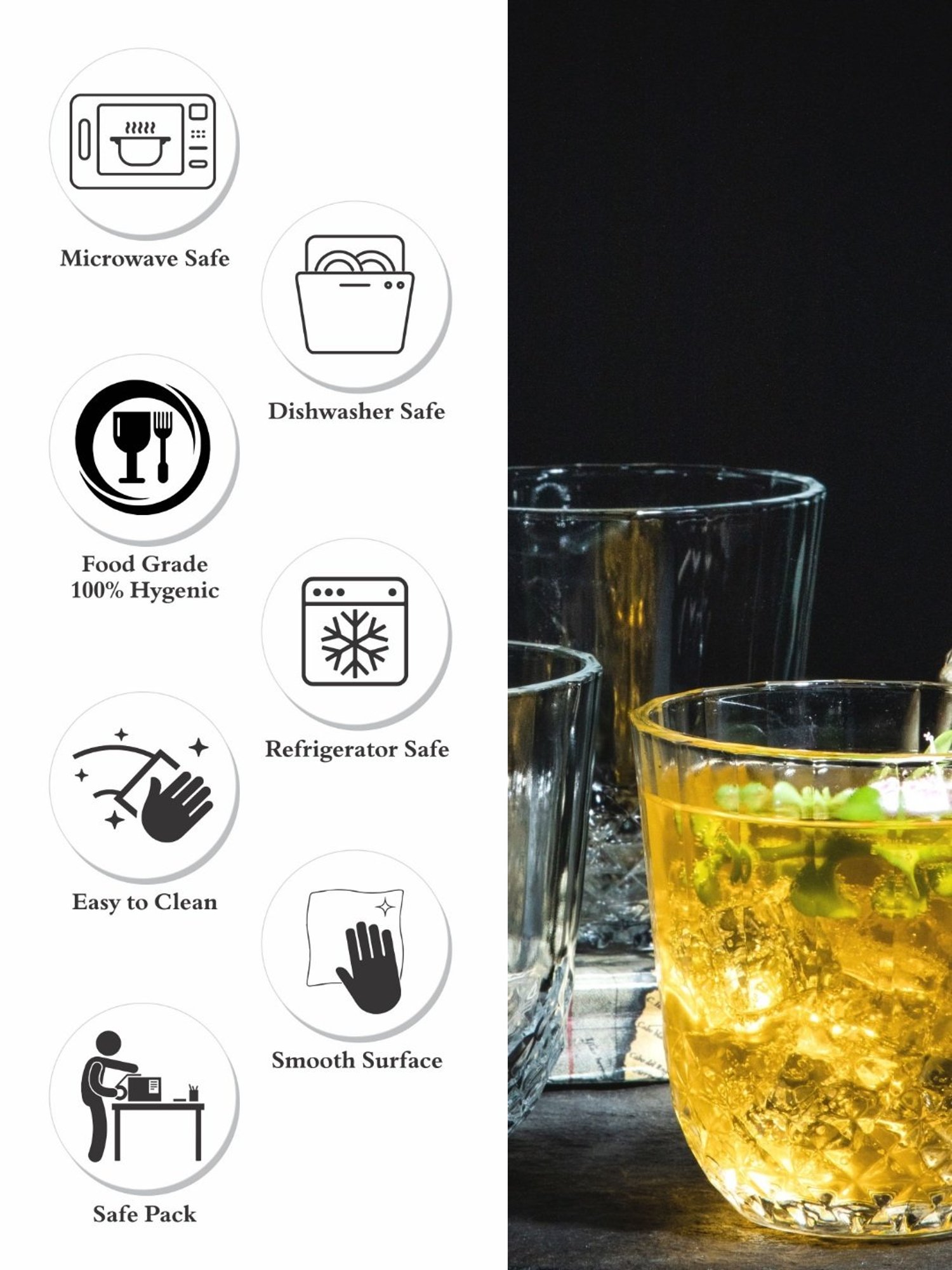 Pasabahce Transparent Glass Tumbler - Set of 6 (320ml)