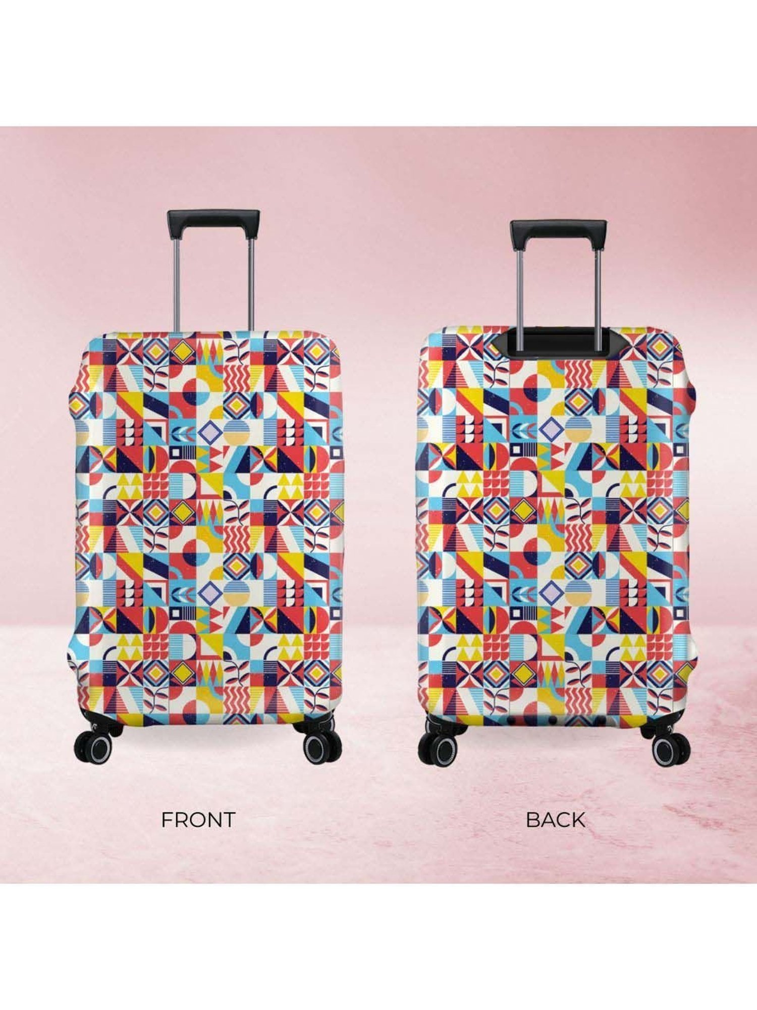 Nasher Miles Polyester 55 cm (20 Inch) Small Protective Luggage Cover - Block Design