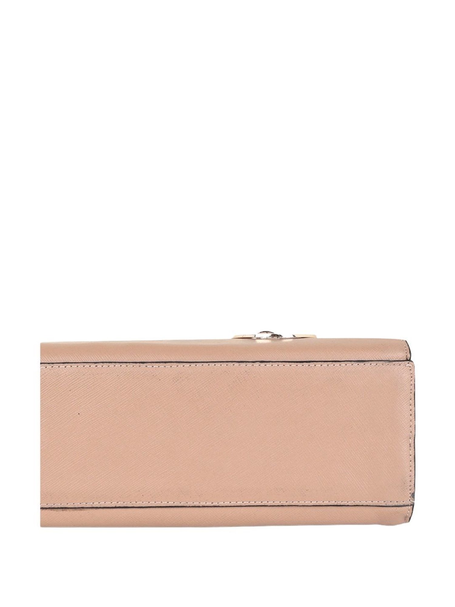 Carlton London Beige Solid Medium Handbag