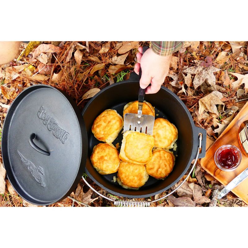 Kamado Joe 5.5 Quart Thick Walled Cast Iron Dutch Oven Outdoor Camping Cookware