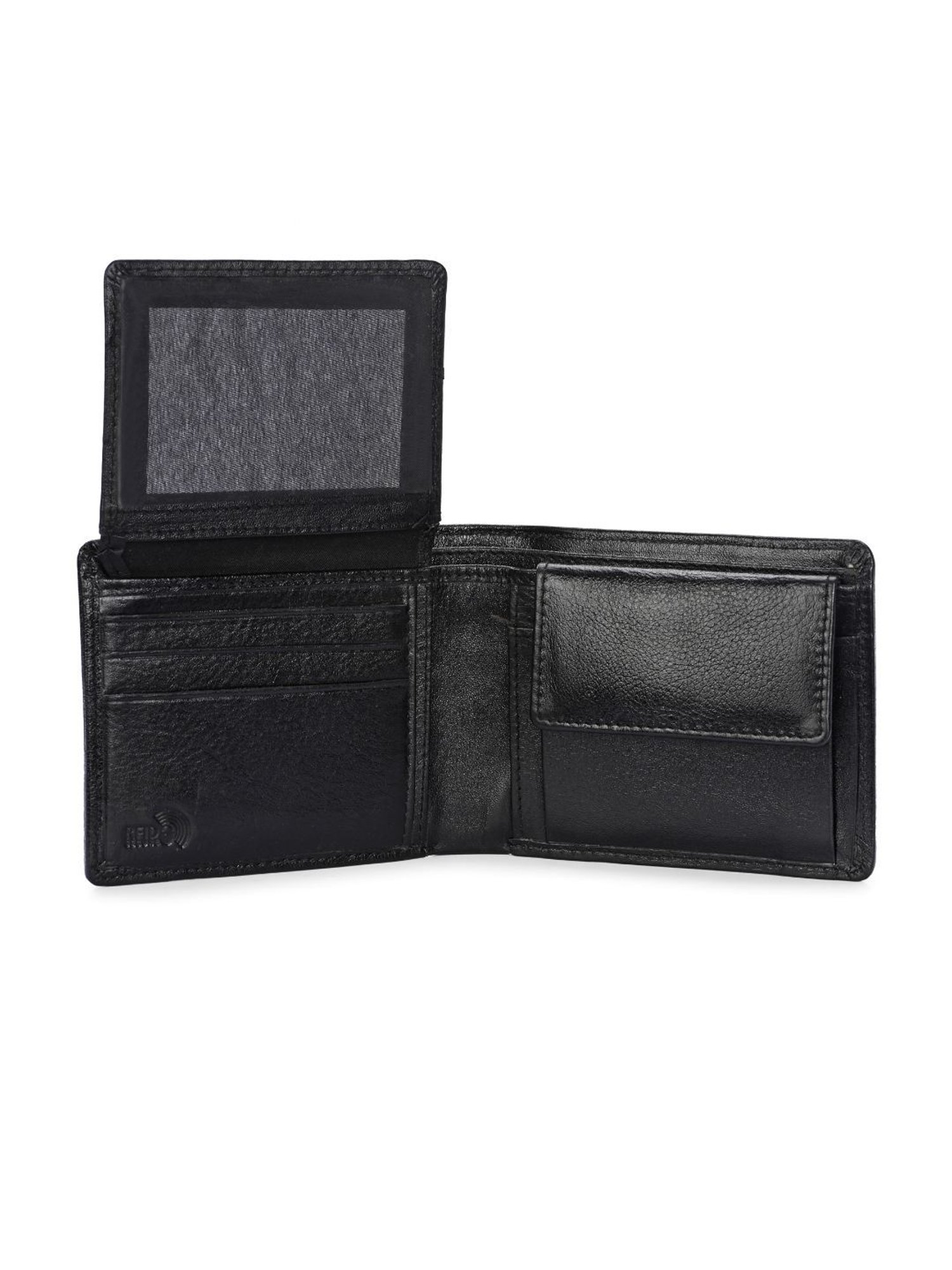 Clog London Black Leather Small Bi-Fold Wallet for Men