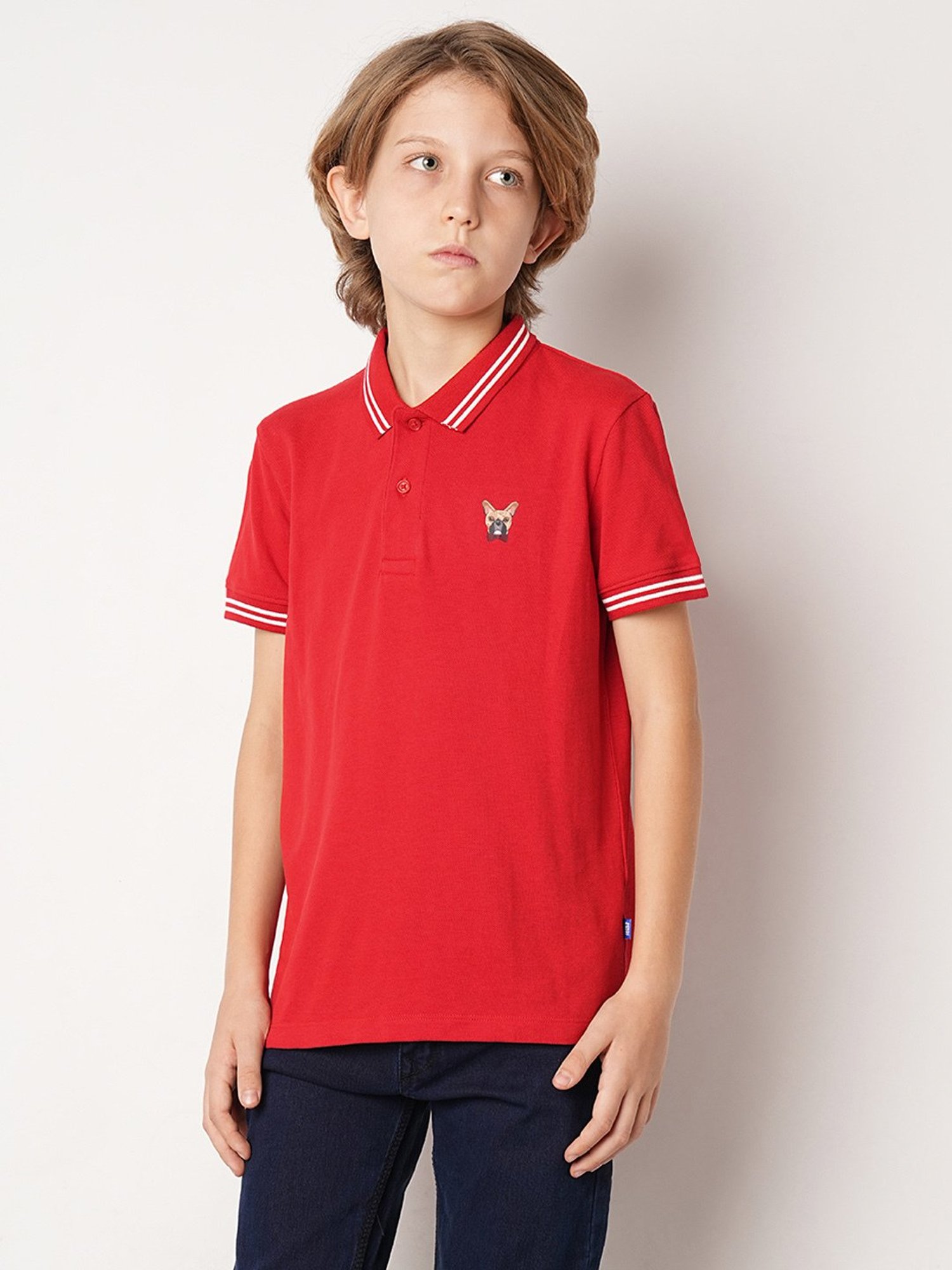 Pantaloons Junior Multicolor Cotton Striped Polo T-Shirt