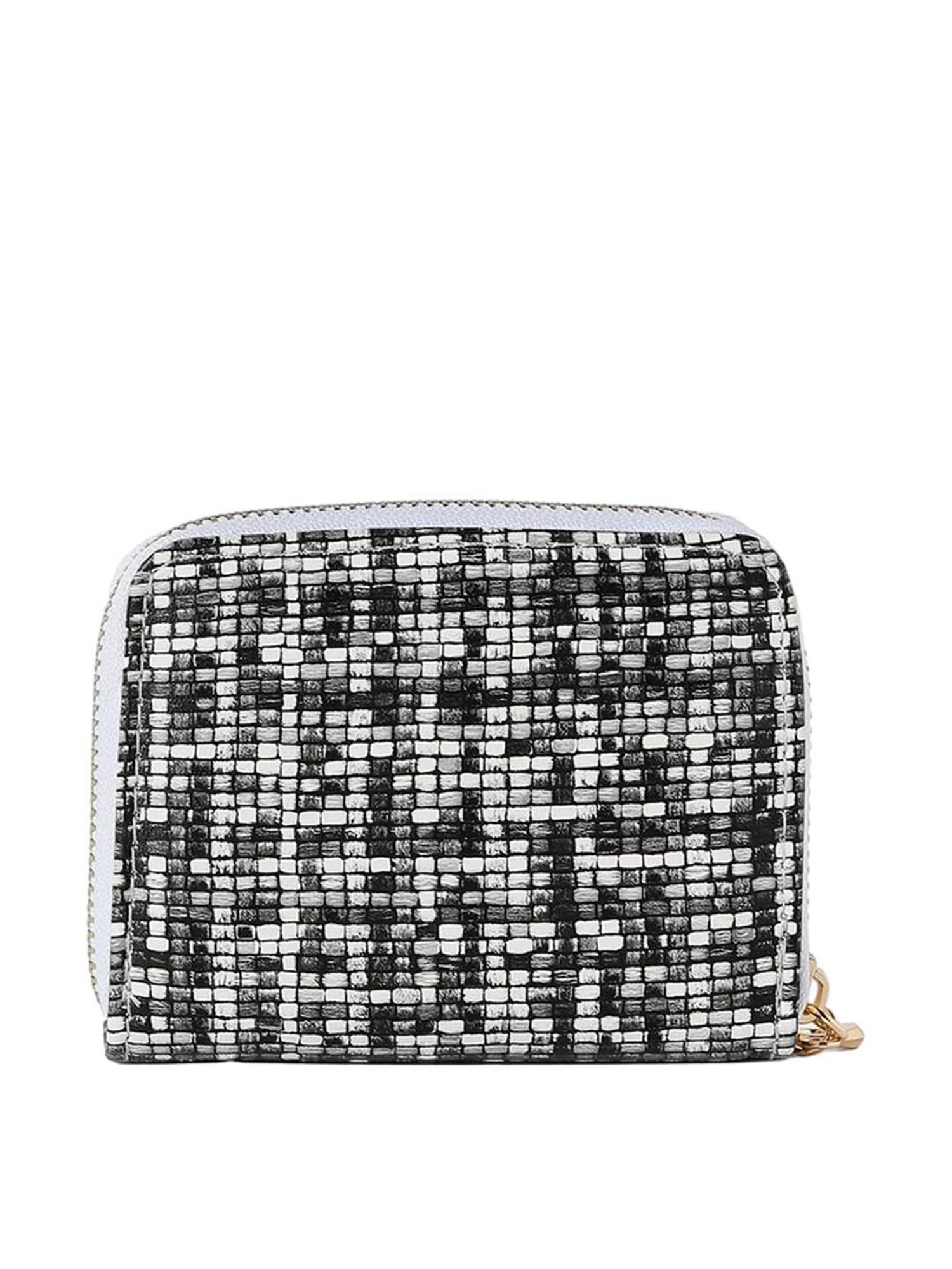 HauteSauce Black Textured Zip Around Wallet for Women