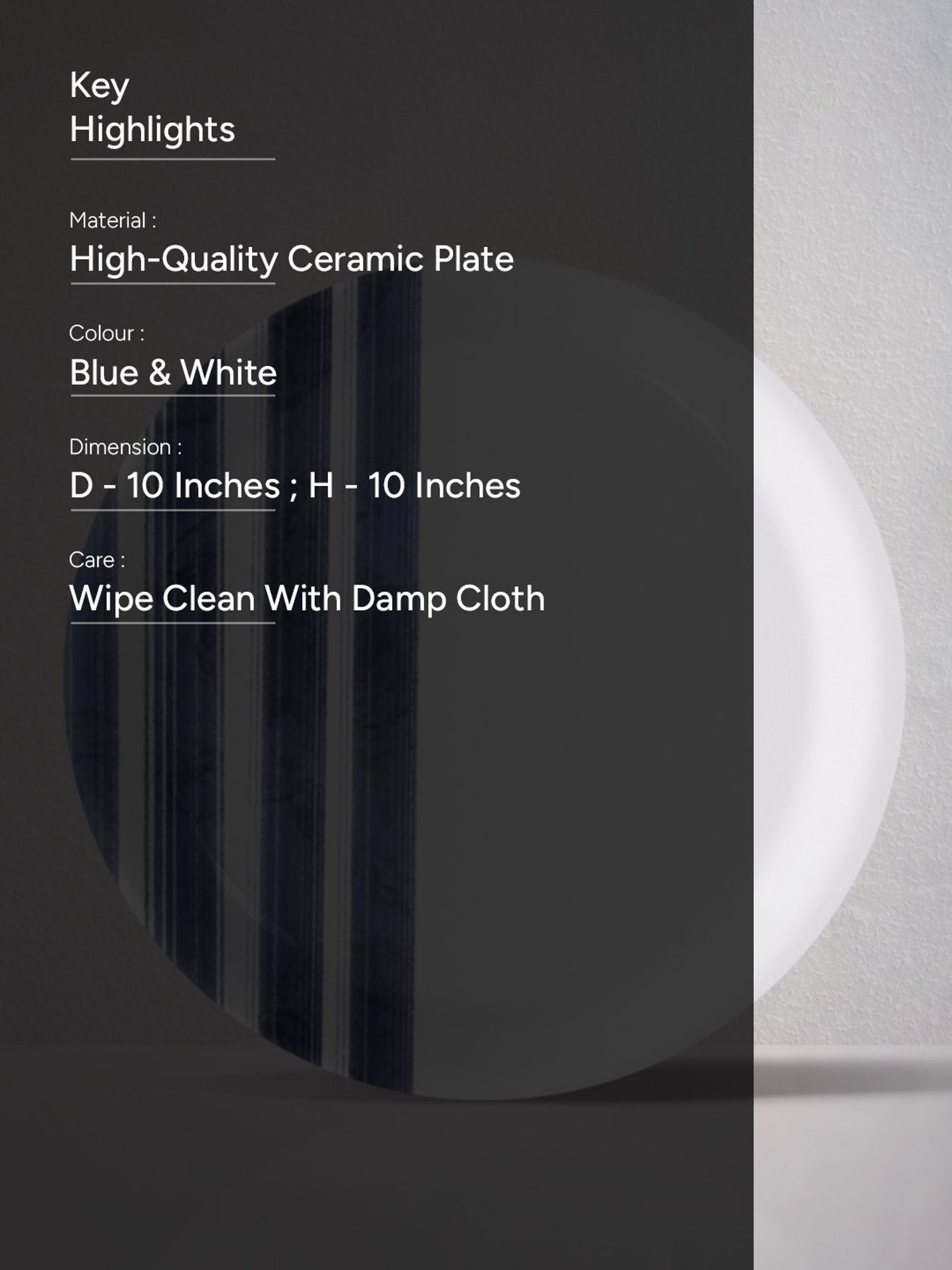 Nestroots Coastal Calm Blue & White Porcelain Decorative Wall Plate