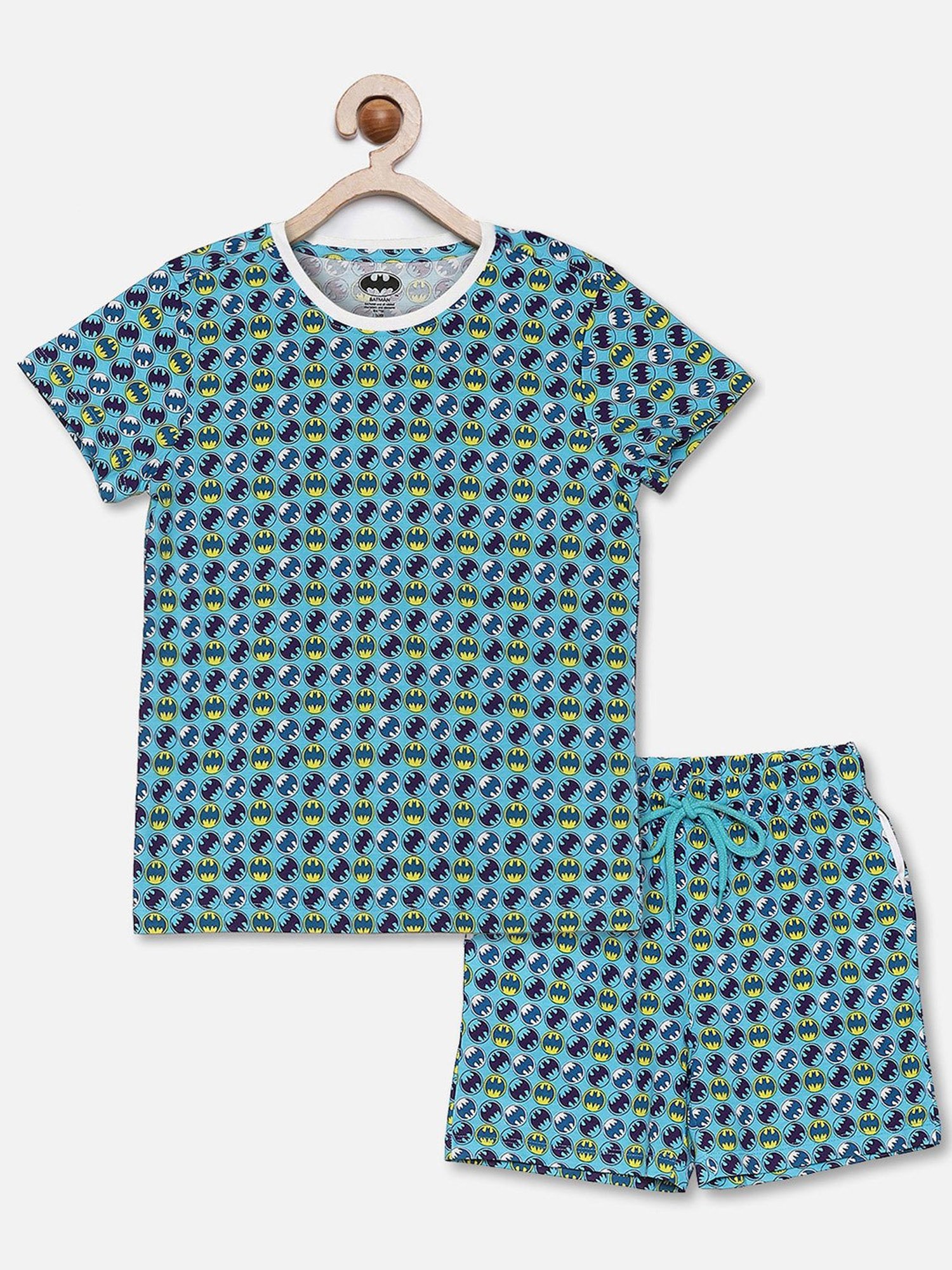 Kidsville Kids Blue Printed T-Shirt with Shorts