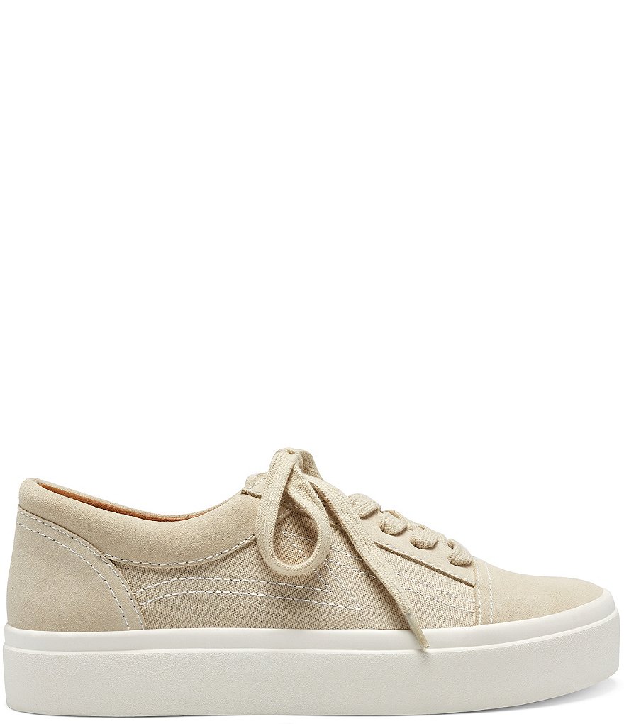 Lucky Brand Tezra Suede Canvas Lace-Up Sneakers