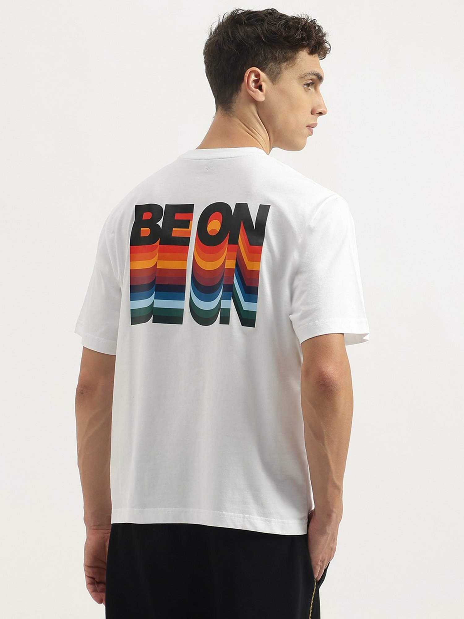 United Colors Of Benetton White Pure Cotton Boxy Printed T-Shirt