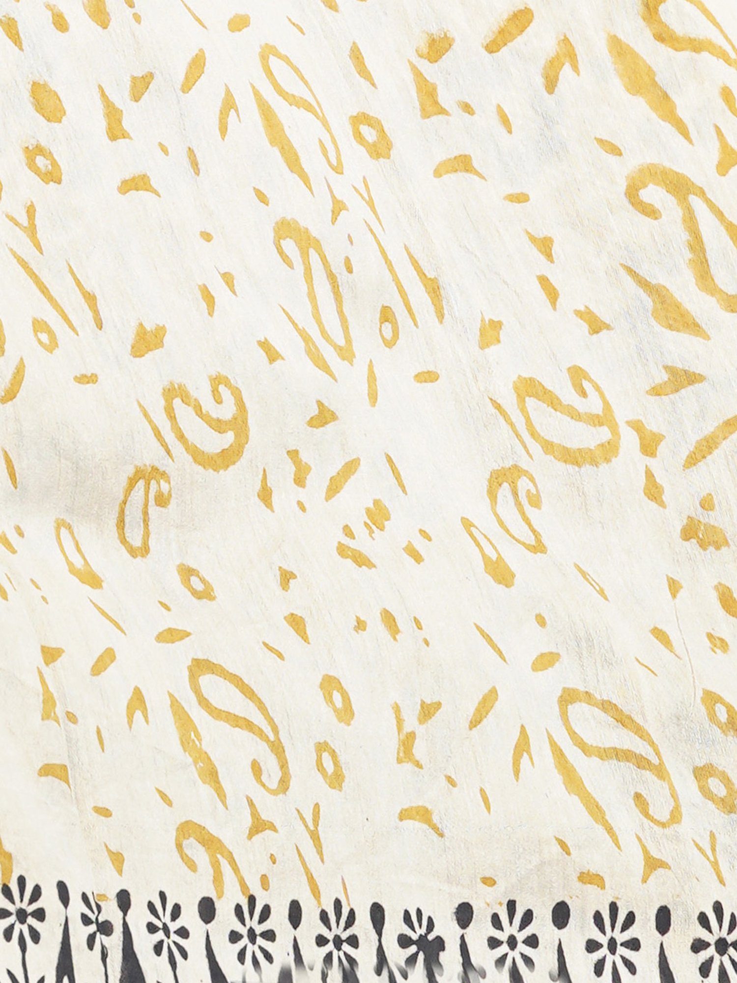 Unnati Silks Yellow Printed Saree With Unstitched Blouse