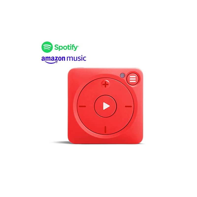 Vibe Spotify and  Music Player Bluetooth Wired Headphones 1000+ Song Storage No Phone Needed Red