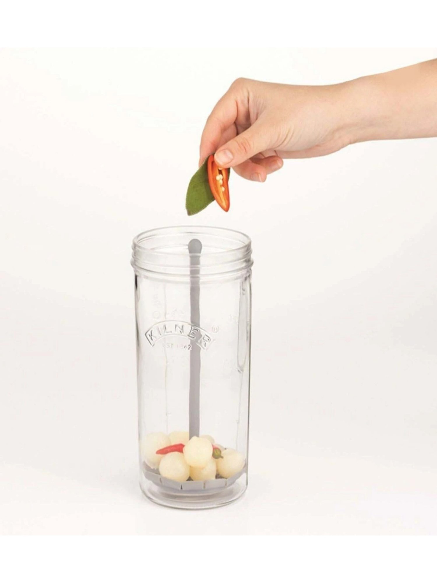 Kilner Transparent Glass Pickle Jar with Lifter - 1 L