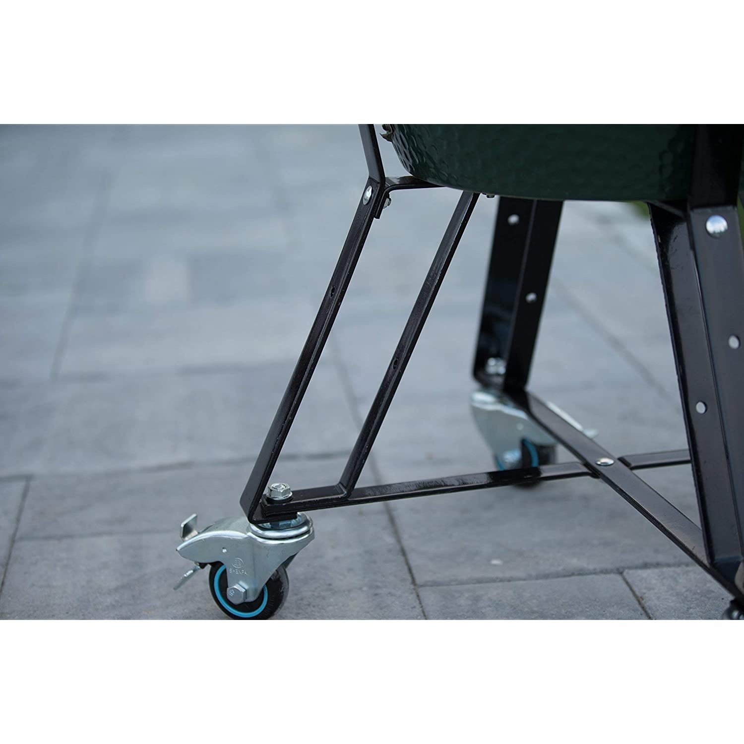 Aura Outdoor Products Rolling Cart Rolling Nest for Large Kamado Grills, Big Green Egg Accessories Powder Coated Best Casters