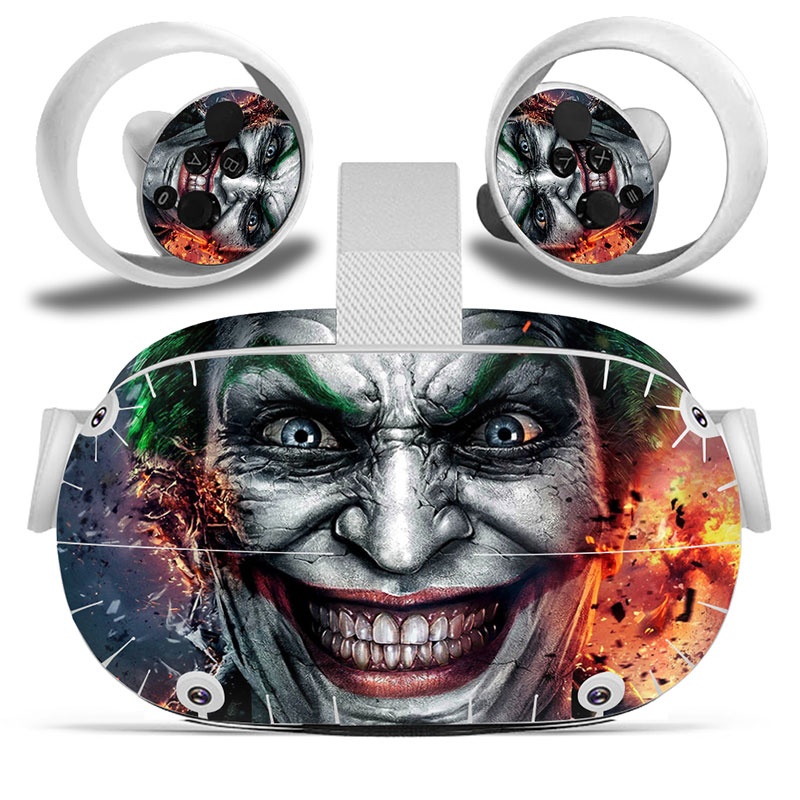 Amify Vinyl Skin Sticker for Oculus Quest 2 VR Headset Controller PVC Decals Cute Cartoon Wrap Cover for Oculus Quest 2 Accessories