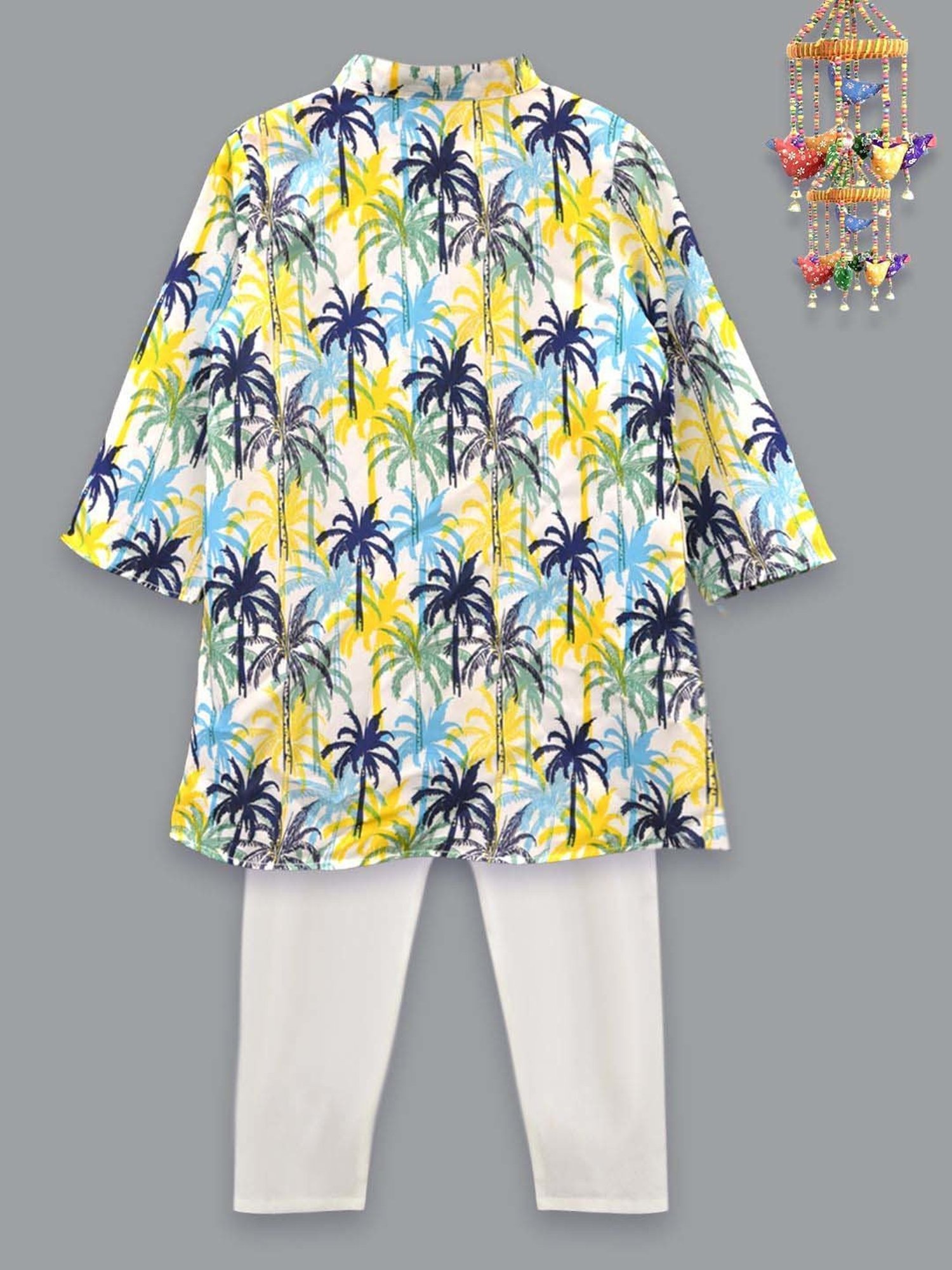 A.T.U.N. Boys Multicolor Printed Full Sleeves Kurta Set