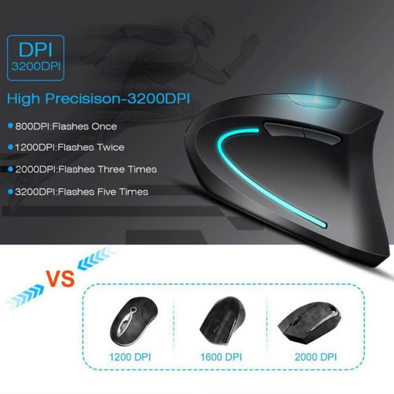 USB Wired Vertical Ergonomic Optical Mouse Portable Computer Office Gaming Upgraded Mice Mouse