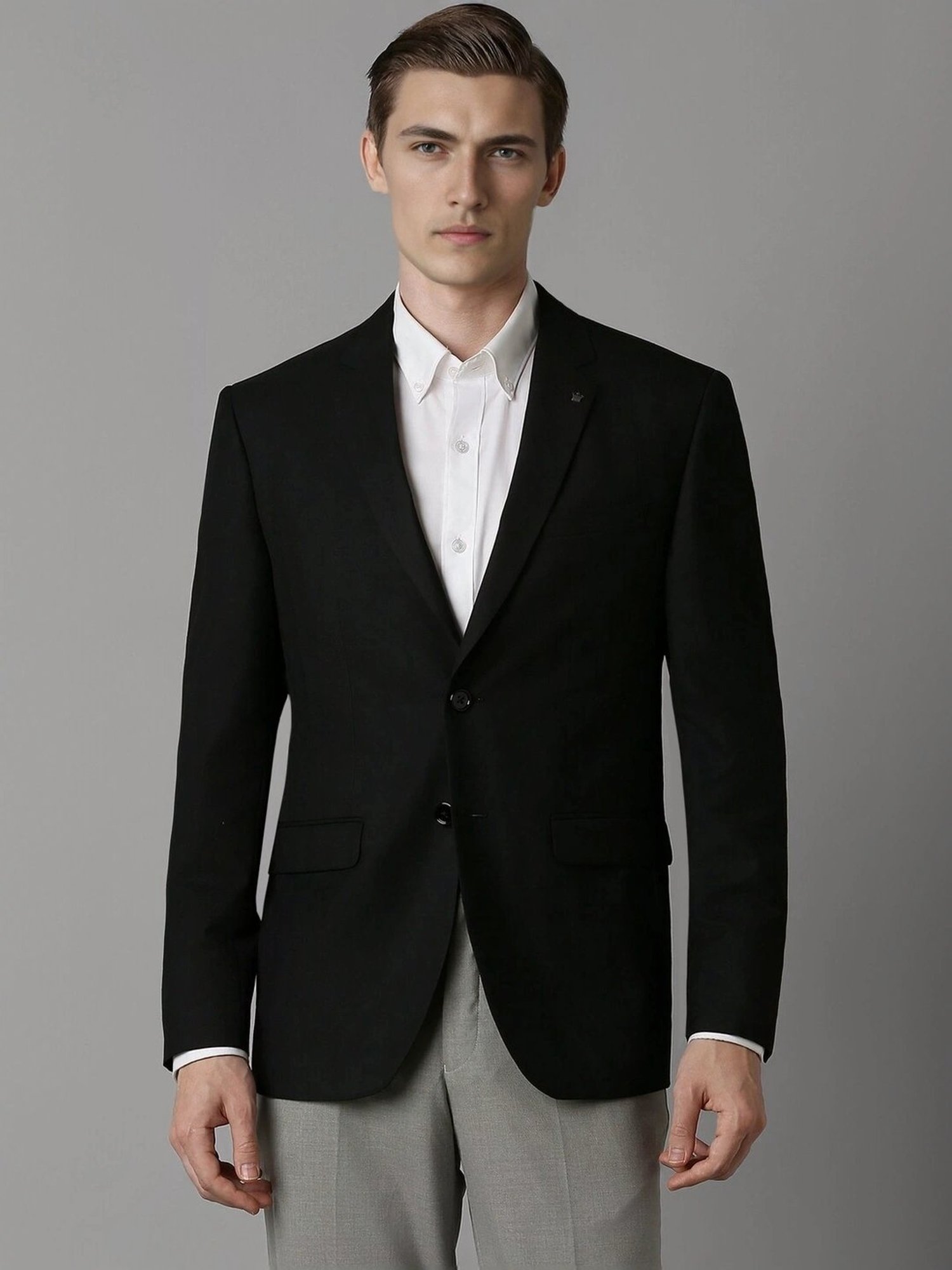 Louis Philippe Black Slim Fit Blazer